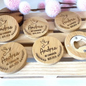 Abridor de bambú natural, personalizado. (+modelos)