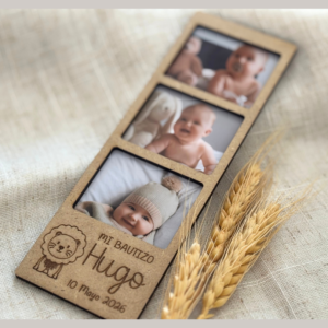 Marco madera triple mini polaroid personalizado
