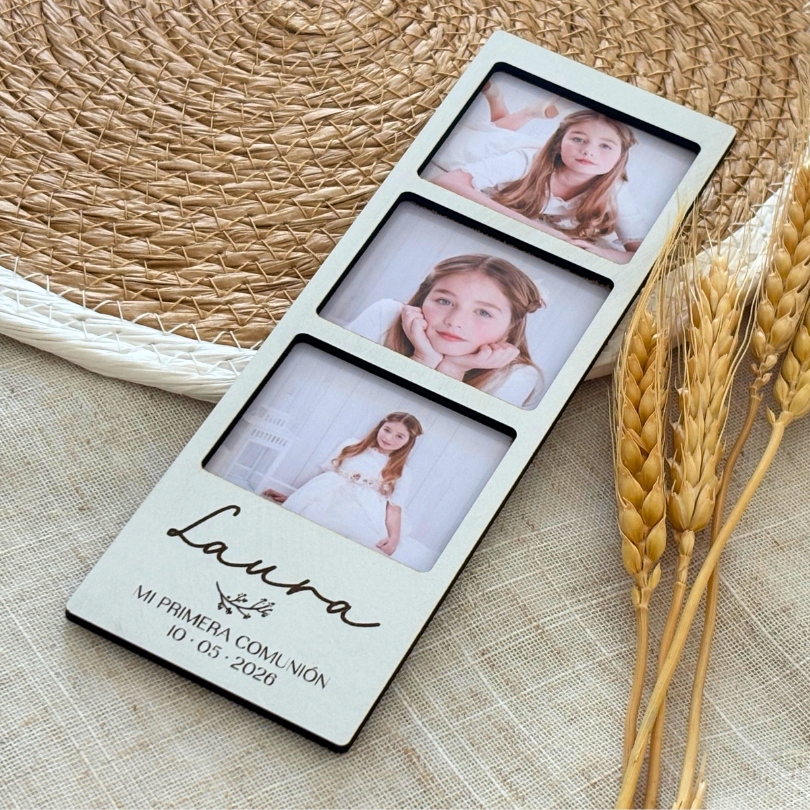 Marco madera triple mini polaroid personalizado - Imagen 5