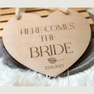 Cartel corazón para pajes boda - Con frase personalizable