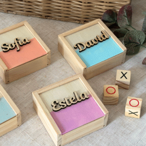 Juego tres en raya personalizado, comunión, cumpleaños, boda, bautizo