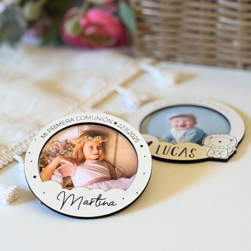 Imán de madera personalizado para bautizos y comuniones - Imagen 8